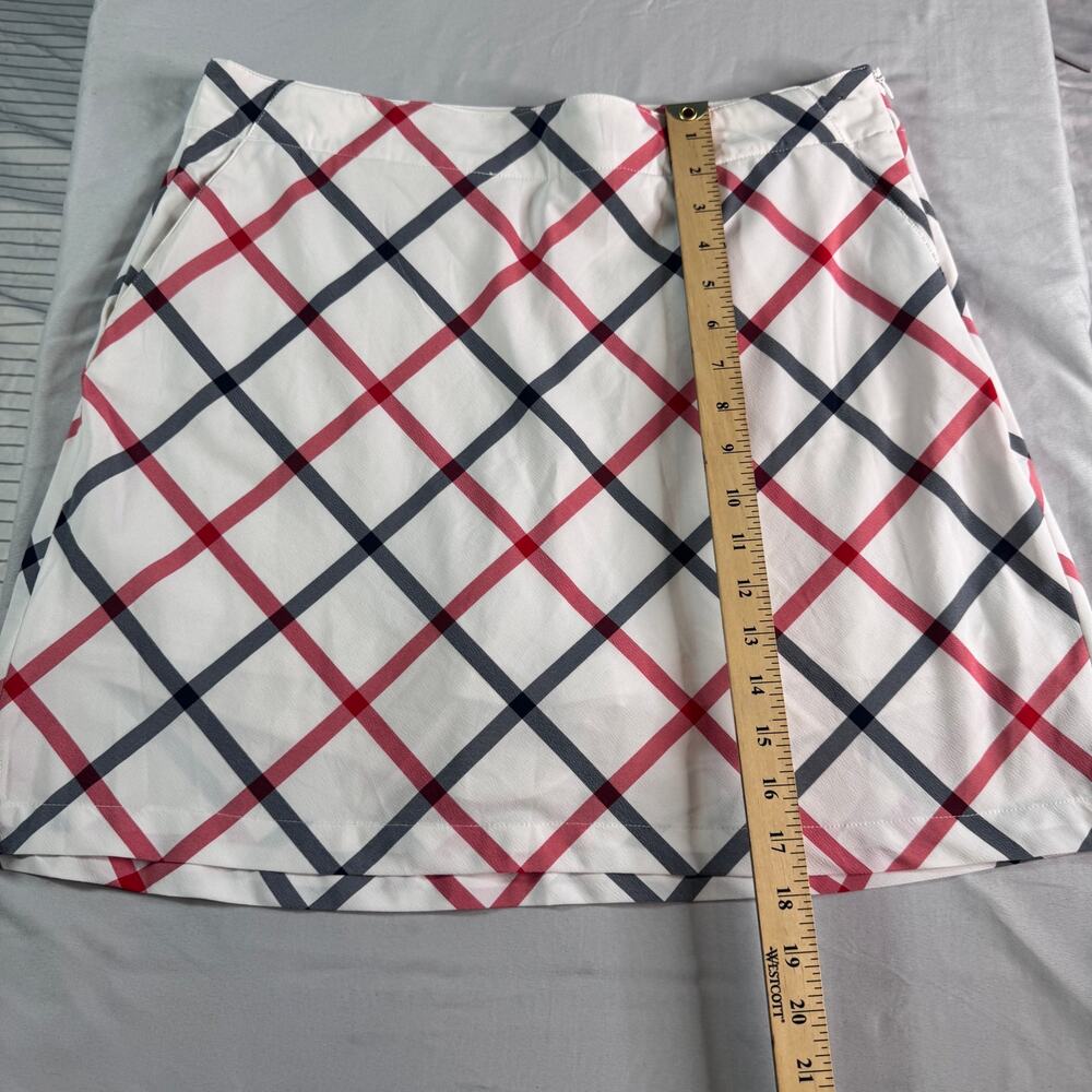Lady Hagen Golf Skort Womens 10 White Red Navy Plaid Stretch Athletic Skirt - Picture 9 of 10